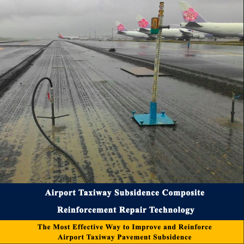 Airport taxiway subsidence composite reinforcement repair technology