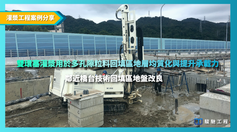 雙環塞灌漿用於多孔隙粒料回填區地層均質化與提升承載力